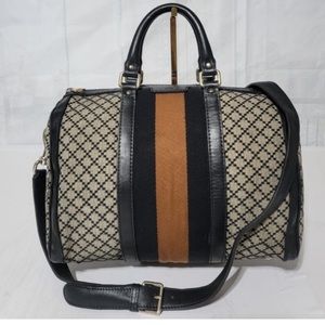 RARE Gucci Diamonte Boston Bag with Leather Crossbody Strap & Dustbag